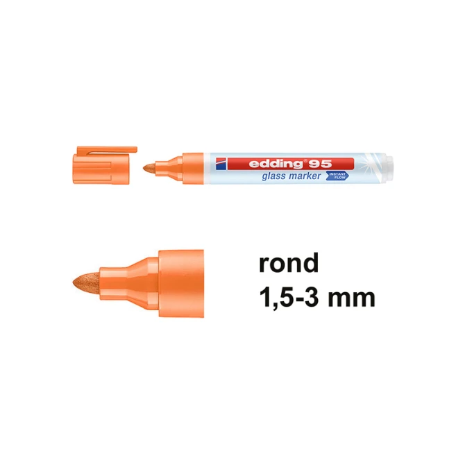 EDDING 95 Glasmarker 1.5-3mm oranje (10 stuks)