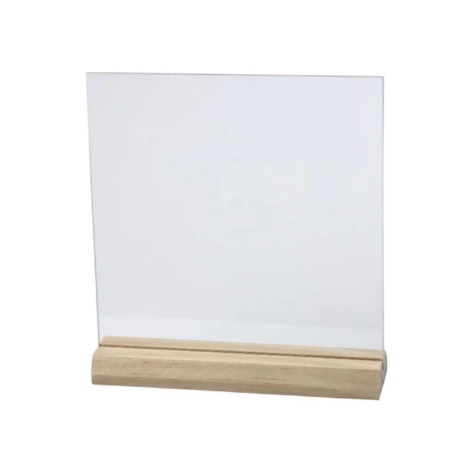 Creotime Glasplaat 15.5x15.5cm met houten voet ds10 (doos 10 stuks) Creotime Glasplaat 15.5x15.5cm met houten voet ds10 (doos 10 stuks)