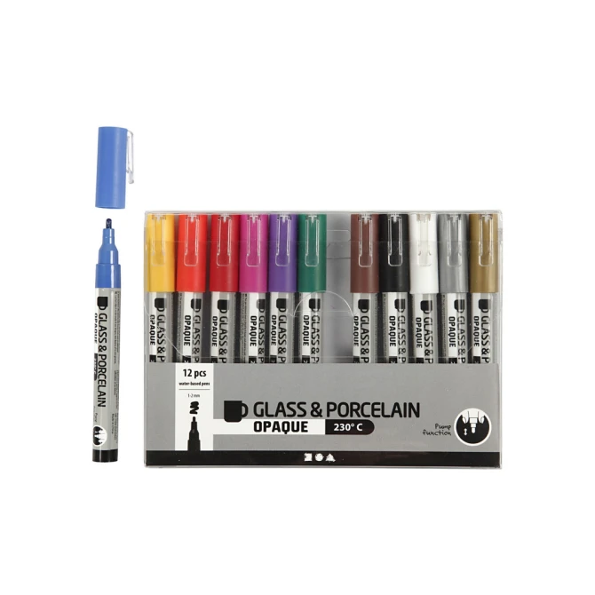 Creotime Glas- & Porseleinstiften (pak 12 stuks) Creotime Glas- & Porseleinstiften (pak 12 stuks)