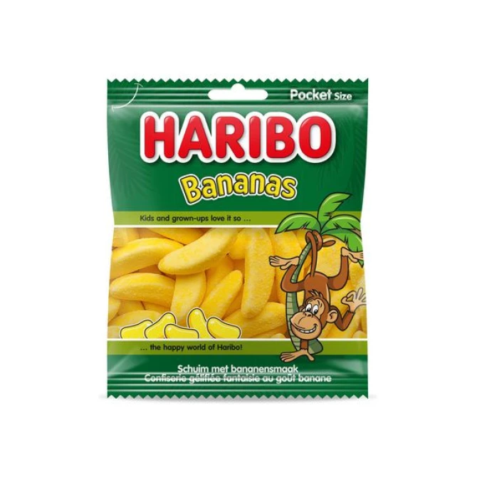 HARIBO Bananen Snoep (doos 28 x 70 gram)