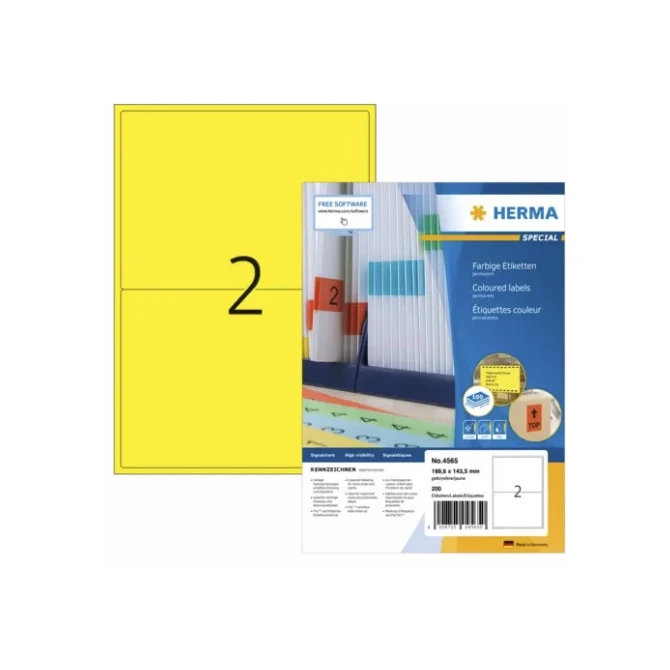 HERMA Etiket Herma ILC 199.6x143.5 geel/pk200