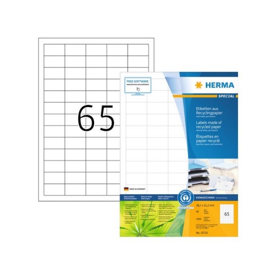 HERMA 10725 Etiket 38.1x21.2mm wit (5200 stuks)