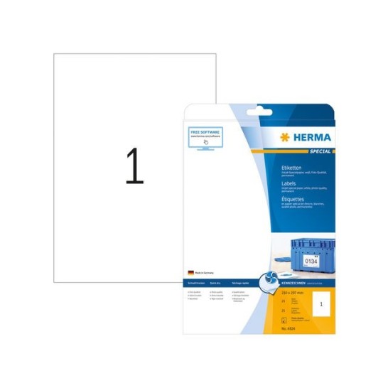 HERMA Inkjet-etiketten 210x297 mm (pak 25 stuks)