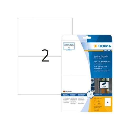 HERMA Outdoor folie-etiketten met rechte hoeken 210x148 mm (pak 20 stuks)