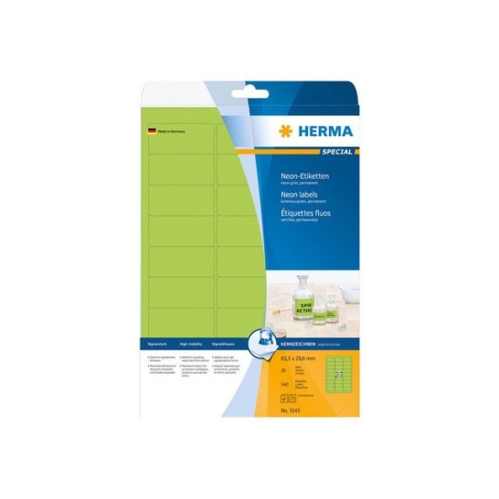 HERMA Special Etiket 63 x 30 mm Fluor Groen (pak 540 stuks)