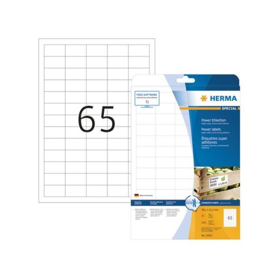 HERMA SuperPrint etiketten 381 x 212 mm 1625 stuks wit (pak 1625 stuks)