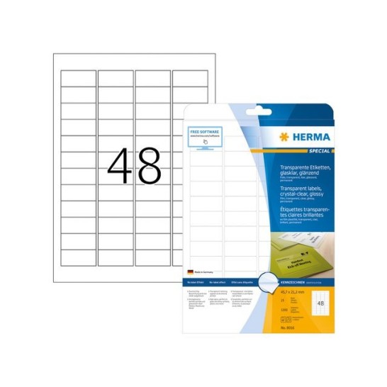 HERMA Transparante etiketten 457 x 212 mm 8016 (pak 1200 stuks)