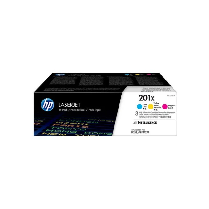HP 201X CF253XM Toner Hoog Rendement Magenta Geel Cyaan (pak 3 stuks)