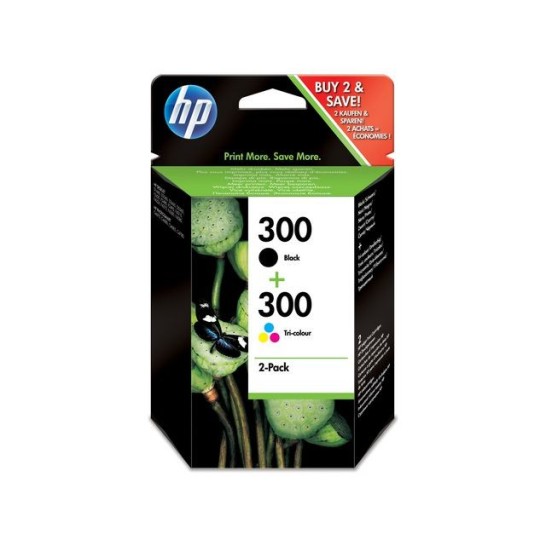 HP 300 Inktcartridge Multipack Zwart en kleur (pak 2 stuks)