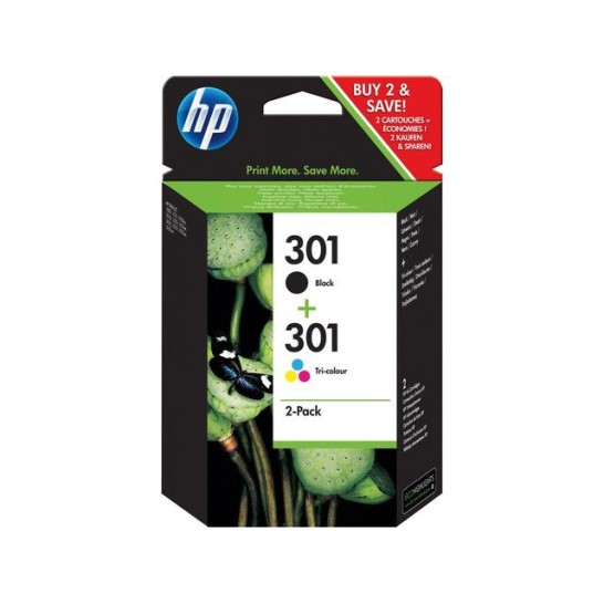 HP 301 Inktcartridge Zwart en kleur (pak 2 stuks)