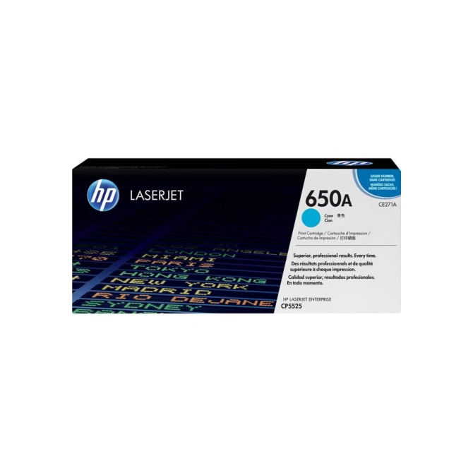 HP 650A (CE271A) toner cyaan (origineel) HP 650A (CE271A) toner cyaan (origineel)