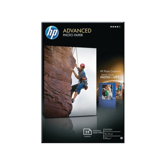 HP fotopapier Advanced gloss 10 x 15 cm (pak 25 vel)