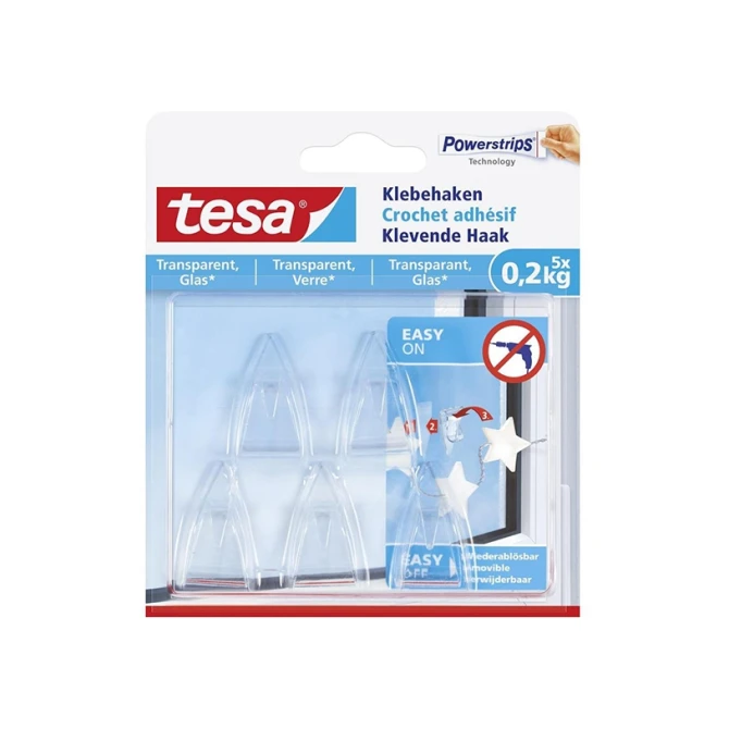 TESA Haak Tesa zelfklevend 0.2kg transp/pk5 (1 pak x 5 stuks)