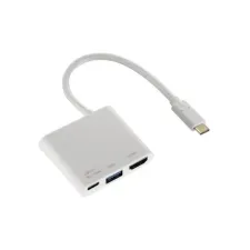 Hama Adapter 3-in-1 USB-C Multiport USB-C HDMI en USB 31 Wit