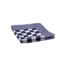 Handdoek 60x60cm stof ruit blauw