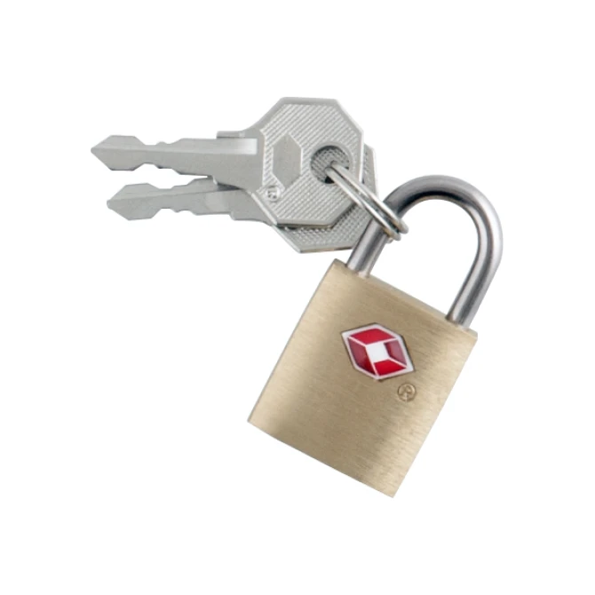 Hangslot TSA met 2 sleutels messing Hangslot TSA met 2 sleutels messing