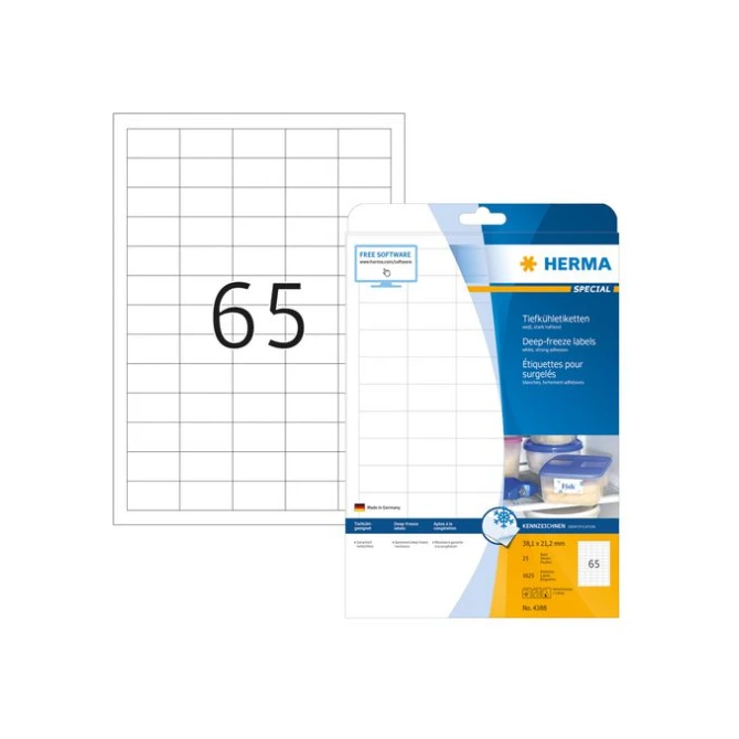 HERMA Diepvriesetiketten 381 x 212 mm 1625 stuks wit (pak 1625 stuks)