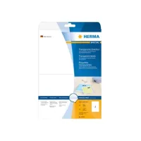 HERMA 4683 Etiketten 210x148mm transparant (pak 50 stuks) HERMA 4683 Etiketten 210x148mm transparant (pak 50 stuks)