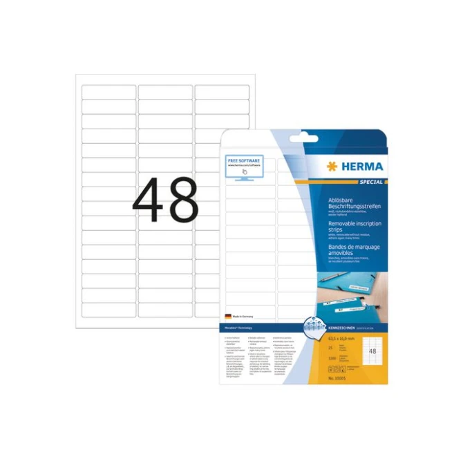 HERMA Etiketten 635 x 169 mm 1200 stuks wit (pak 1200 stuks)