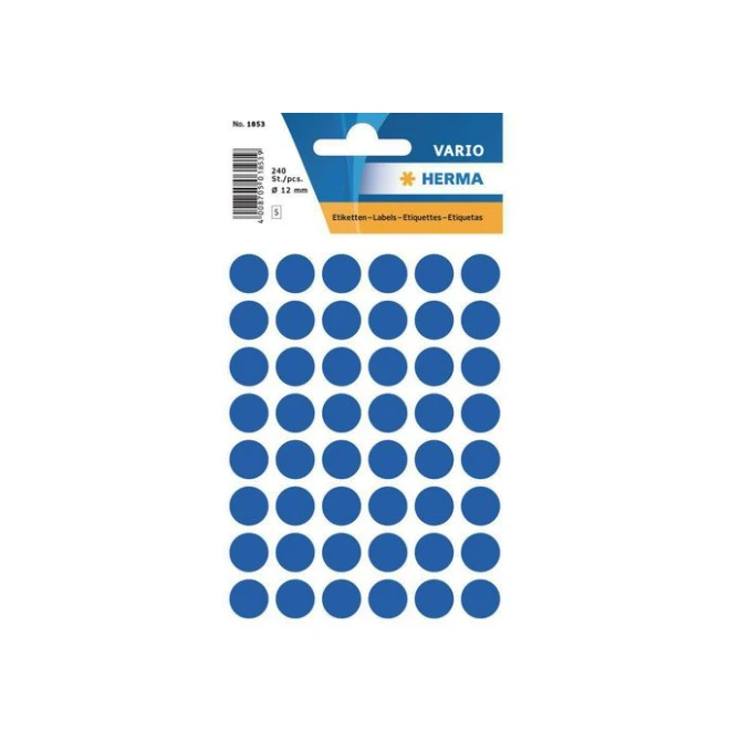 HERMA Markeer punten diameter 12 mm rond donkerblauw (pak 240 stuks) HERMA Markeer punten diameter 12 mm rond donkerblauw (pak 240 stuks)