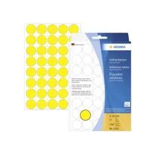 Herma Markeer punten diameter 19 mm rond geel (pak 1280 stuks)