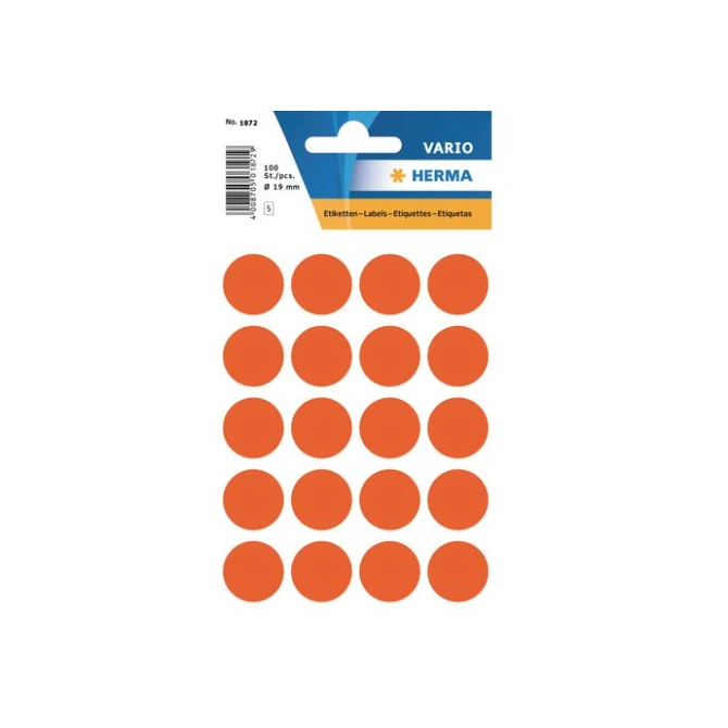 HERMA Markeer punten diameter 19 mm rond rood (pak 100 stuks) HERMA Markeer punten diameter 19 mm rond rood (pak 100 stuks)