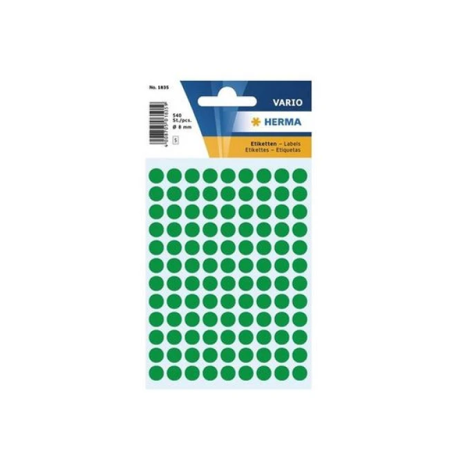 HERMA Markeer punten diameter 8 mm rond donkergroen (pak 540 stuks)
