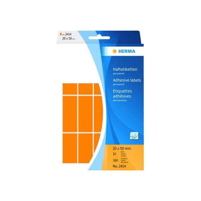 HERMA Neon etiketten 20x50mm neon-oranje (pak 360 stuks) HERMA Neon etiketten 20x50mm neon-oranje (pak 360 stuks)