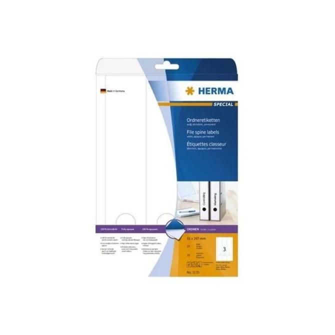 Herma Ordneretiketten 61x297 mm (pak 75 stuks) Herma Ordneretiketten 61x297 mm (pak 75 stuks)