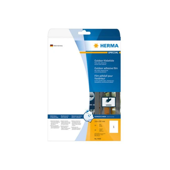 HERMA Outdoor folie-etiketten met rechte hoeken (pak 10 stuks) HERMA Outdoor folie-etiketten met rechte hoeken (pak 10 stuks)