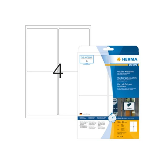 HERMA Outdoor folie-etiketten met ronde hoeken 991x139 mm (pak 40 stuks) HERMA Outdoor folie-etiketten met ronde hoeken 991x139 mm (pak 40 stuks)