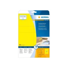 Herma Permanent gekleurd papieretiket 105 x 37 mm 100 vellen 16 etiketten per A4-vel geel (pak 1600 stuks)