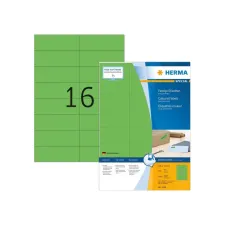 Herma Permanent gekleurd papieretiket 105 x 37 mm 100 vellen 16 etiketten per A4-vel groen (pak 1600 stuks)