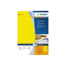 HERMA Permanent gekleurd papieretiket 70 x 37 mm 100 vellen 24 etiketten per A4-vel geel (pak 2400 stuks) HERMA Permanent gekleurd papieretiket 70 x 37 mm 100 vellen 24 etiketten per A4-vel geel (pak 2400 stuks)