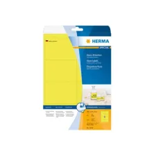 HERMA Permanent papieretiket fluorescerend 991 x 677 mm 20 vellen 8 etiketten per A4-vel neongeel (pak 160 stuks)