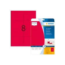 HERMA Permanent papieretiket fluorescerend 991 x 677 mm 20 vellen 8 etiketten per A4-vel neonrood (pak 160 stuks) HERMA Permanent papieretiket fluorescerend 991 x 677 mm 20 vellen 8 etiketten per A4-vel neonrood (pak 160 stuks)