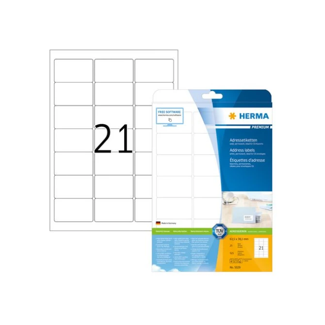 HERMA Premium Permanent Papieretiket 635 x 381 mm Ronde Hoek Wit (pak 525 stuks) HERMA Premium Permanent Papieretiket 635 x 381 mm Ronde Hoek Wit (pak 525 stuks)