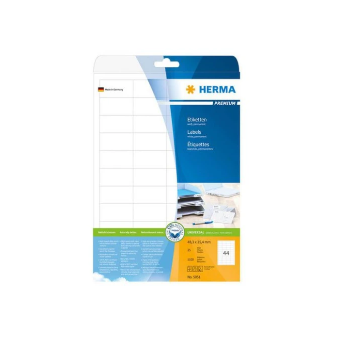 HERMA Premium permanent papieretiket 483 x 254 mm rechte hoek wit (pak 1100 stuks)