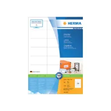 Herma Premium permanent papieretiket 64.6 x 33.8 mm 100 vellen 24 etiketten per A4-vel wit (pak 2400 stuks)