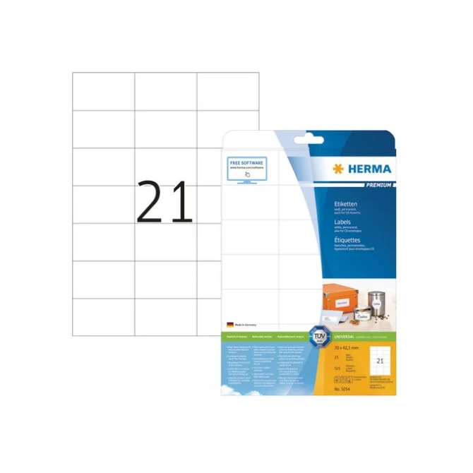 HERMA Premium permanent papieretiket 70 x 423 mm rechte hoek wit (pak 525 stuks) HERMA Premium permanent papieretiket 70 x 423 mm rechte hoek wit (pak 525 stuks)