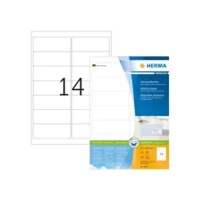 HERMA Premium permanent papieretiket 991 x 381 mm 100 vellen 14 etiketten per A4-vel wit (pak 1400 stuks) HERMA Premium permanent papieretiket 991 x 381 mm 100 vellen 14 etiketten per A4-vel wit (pak 1400 stuks)