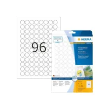 HERMA Ronde herpositioneerbare etiketten diameter 20 mm wit (pak 2400 stuks) HERMA Ronde herpositioneerbare etiketten diameter 20 mm wit (pak 2400 stuks)