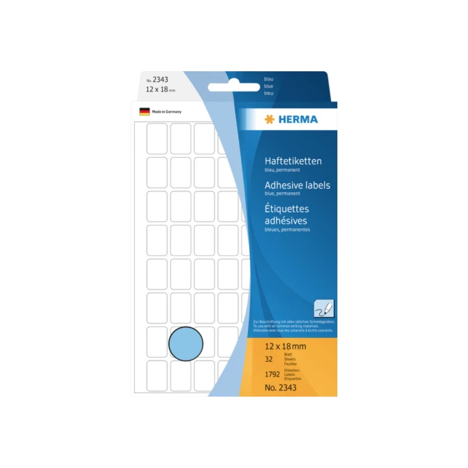 HERMA Special Etiket 12 x 18 mm Blauw (pak 1792 stuks)
