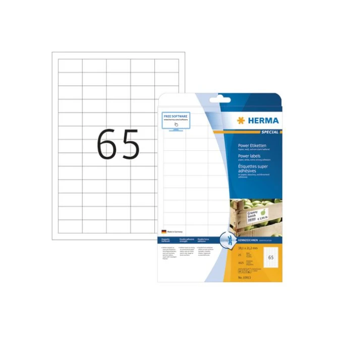 HERMA SuperPrint etiketten 381 x 212 mm 1625 stuks wit (pak 1625 stuks)
