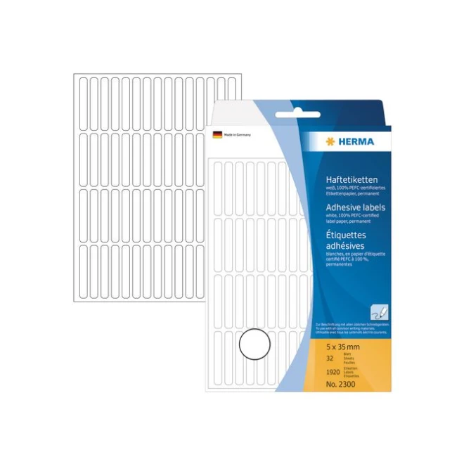 HERMA Universele etiketten 5 x 35 mm wit (pak 1920 stuks)