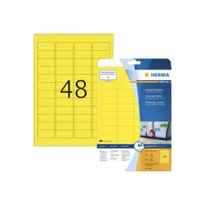 Herma Verwijderbaar gekleurd papieretiket 45.7 x 21.2 mm 20 vellen 48 etiketten per A4-vel geel (pak 960 stuks)
