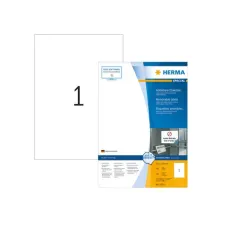HERMA Verwijderbaar papieretiket 210 x 297 mm 100 vellen 1 etiket per A4-vel wit (pak 100 stuks) HERMA Verwijderbaar papieretiket 210 x 297 mm 100 vellen 1 etiket per A4-vel wit (pak 100 stuks)