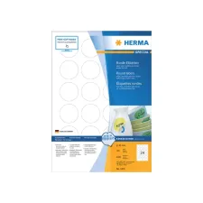 HERMA Verwijderbaar papieretiket rond 40 mm 100 vellen 24 etiketten per A4-vel wit (pak 2400 stuks) HERMA Verwijderbaar papieretiket rond 40 mm 100 vellen 24 etiketten per A4-vel wit (pak 2400 stuks)