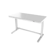 Home75 Zit-Sta Bureau met glas 120 x 60 cm Wit
