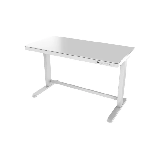 Home75 Zit-Sta Bureau met glas 120 x 60 cm Wit Home75 Zit-Sta Bureau met glas 120 x 60 cm Wit
